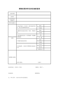 移除经营异常名录实地核查表