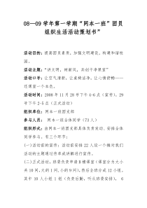 华软08级网本一班团日活动计划书