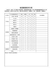 职工食堂满意度评分表