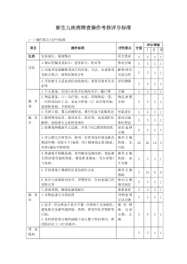 新生儿疾病筛查操作考核评分标准新