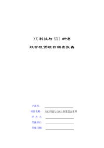 联合融资租赁项目尽职调查报告)