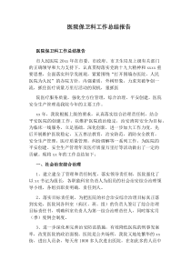 医院保卫科工作总结报告