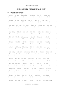 部编(统编)人教版五年级上册小学语文期末专题复习(词语专项训练)