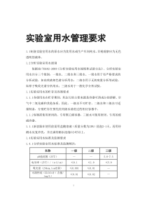 实验室用水管理要求