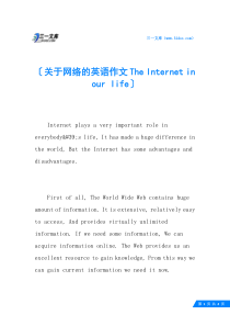 关于网络的英语作文The-Internet-in-our-life