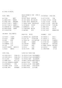 卡西欧电子琴CTK530音色节奏面板中文翻译(打印版)