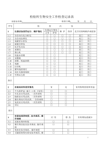 实验室生物安全工作检查记录表