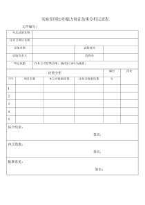 实验室间比对能力验证结果分析记录表