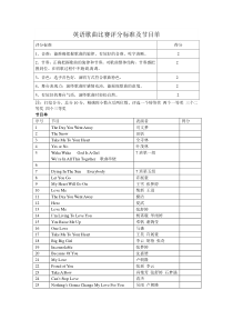 英语歌曲比赛评分表