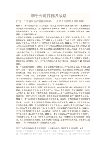 李宁公司目标及战略