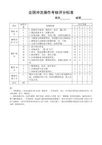 会阴冲洗操作考核评分标准