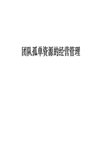 团队孤单资源的经营管理