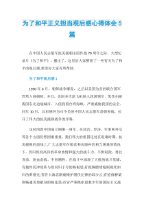 为了和平正义担当观后感心得体会5篇