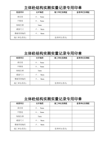 主体结构实测实量记录专用印章