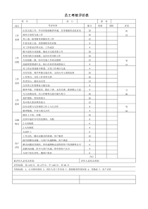 员工考核评价表