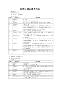 日式料理店调查报告