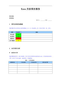 项目月报模板