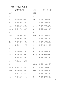 部编一年级语文上册-会写字组词