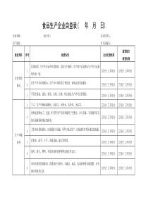 食品生产企业自查表