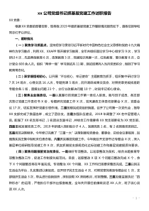 xx公司党委书记抓基层党建工作述职报告