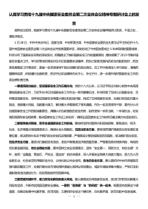 常务副县长在认真学习贯彻十九届中央国家安全委员会第二次全体会议精神研研讨会上的发言