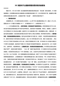 XX党委关于主题教育整改落实情况的报告