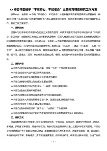 xx市委常委班子不忘初心牢记使命主题教育调查研究工作方案