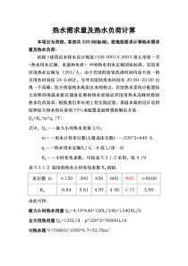 热水需求量及热水负荷计算