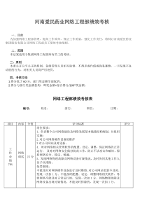 网络工程部绩效考核表