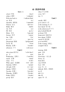 苏教版小学三年级至六年级英语单词表-已标注音标-