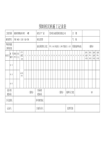 预制桩沉桩施工记录表