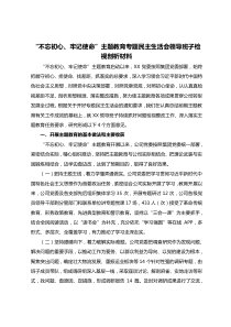 XX公司民主生活会班子对照检查材料