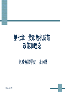 第七章货币危机防范政策与理论