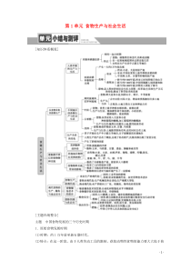 20202021学年新教材高中历史第1单元食物生产与社会生活单元小结与测评教师用书教案新人教版选择性