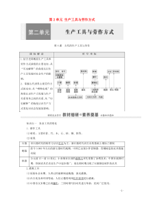 20202021学年新教材高中历史第2单元生产工具与劳作方式第4课古代的生产工具与劳作教师用书教案新