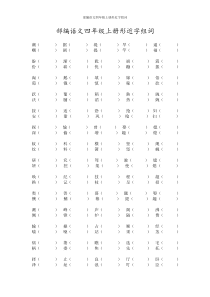 部编语文四年级上册形近字组词