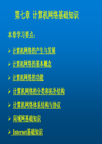 计算机导论第七章-计算机网络基础知识