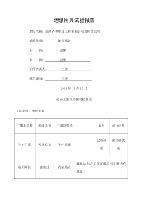 安全工器具试验报告-