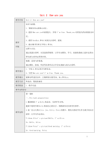 三年级英语上册Module1GettingtoknowyouUnit2Howareyou教案沪教牛津