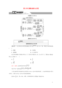 20202021学年高中数学第2章圆锥曲线与方程章末综合提升教学用书教案新人教A版选修21