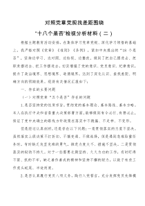 2对照党章党规找差距围绕十八个是否检视分析材料2