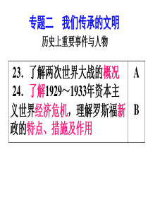 考点23-24了解两次世界大战的概况经济危机罗斯福新政