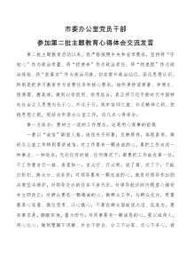 参加第二批主题教育心得体会交流发言