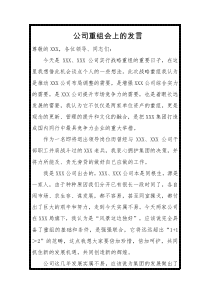 公司重组会上的发言