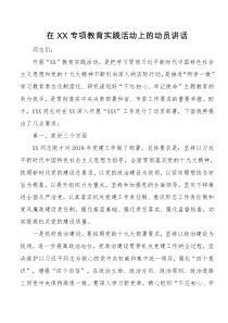 在XX专项教育实践活动上的动员讲话