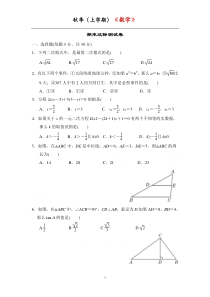 华师版九年级数学上册期末达标测试卷