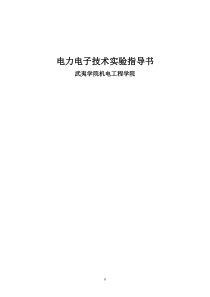 电力电子技术及电机控制实验装置实验指导书