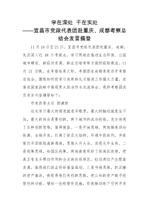 宜昌市党政代表团赴重庆成都考察总结会发言