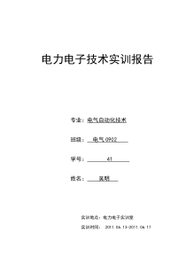 电力电子技术实训报告