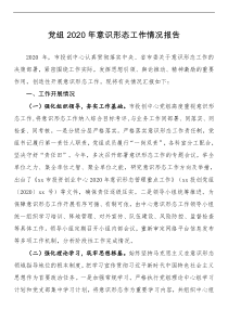 党组XX年意识形态工作情况报告